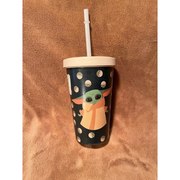Baby Yoda Reusable Tumbler w/Lid & Straw-NEW - Picture 1 of 1